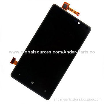 High-quality New and Original LCD with Digitizer Assembly for Nokia Lumia 820, with Frame, Black